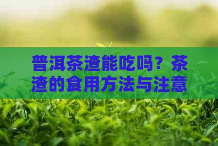普洱茶渣能吃嗎？茶渣的食用方法與注意事項(xiàng)全解析