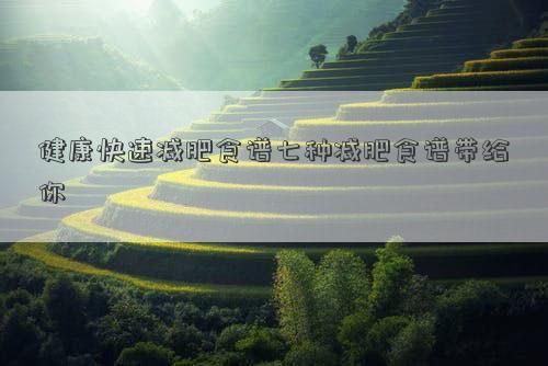 健康快速減肥食譜七種減肥食譜帶給你