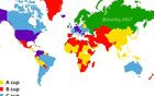 全球各国平均乳房大小地图