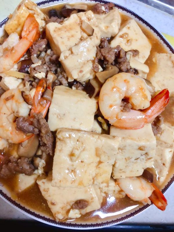 超級下飯的家常菜（鮮蝦肉末豆腐）的做法