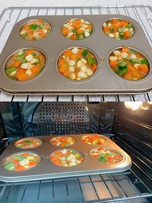 超美味的快手低脂健康早餐~蔬菜鸡蛋杯的做法 步骤3