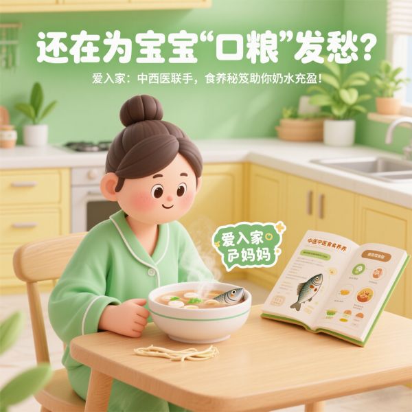 还在为宝宝“口粮”发愁？爱入家：中西医联手，食养秘笈助你奶水充盈！