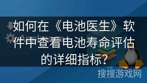如何在《電池醫(yī)生》軟件中查看電池壽命評(píng)估的詳細(xì)指標(biāo)？