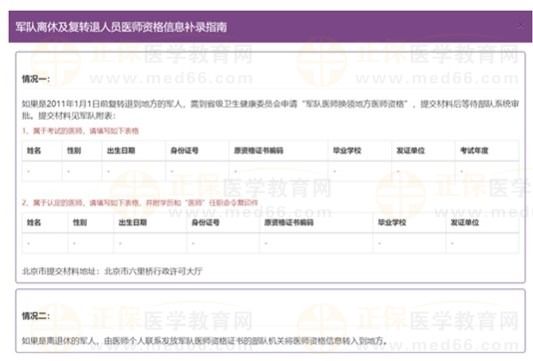 軍隊(duì)離休及復(fù)轉(zhuǎn)退人員醫(yī)師資格信息補(bǔ)錄指南