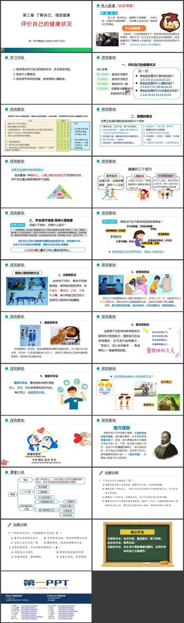 《评价自己的健康状况》PPT优质课件下载