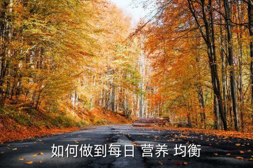 如何做到每日 营养 均衡