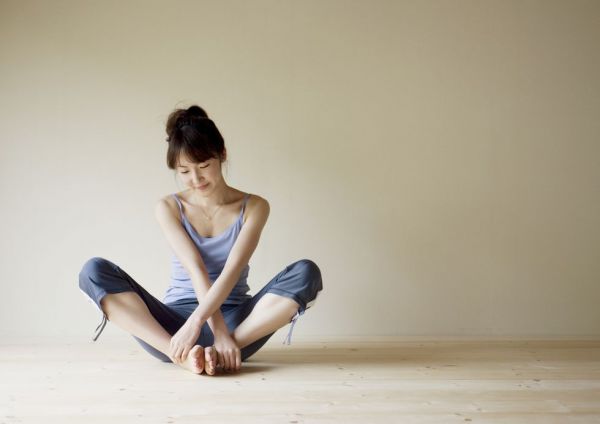 woman doing yoga