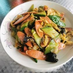 黄瓜火腿炒鸡蛋的做法[图]