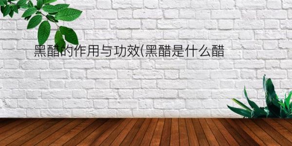 黑醋的作用與功效(黑醋是什么醋)