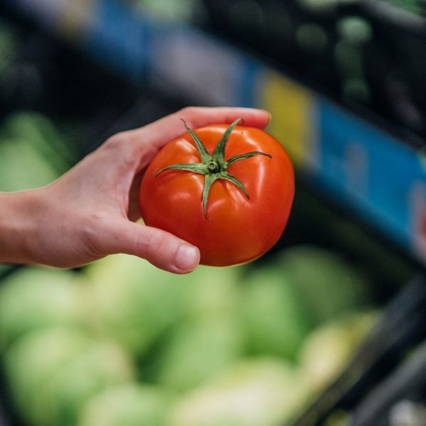 shopping for fresh vegetables in supermarket