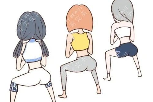 运动打造臀型卡通图