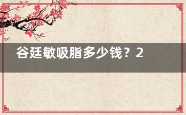 谷廷敏吸脂多少钱？2025全新价目表全公开：大腿腰腹各部位多少钱？真实实例揭秘性价比！