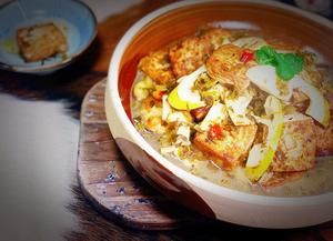 鲜、鲜、鲜：农家春笋咸菜炖豆腐的做法 步骤8