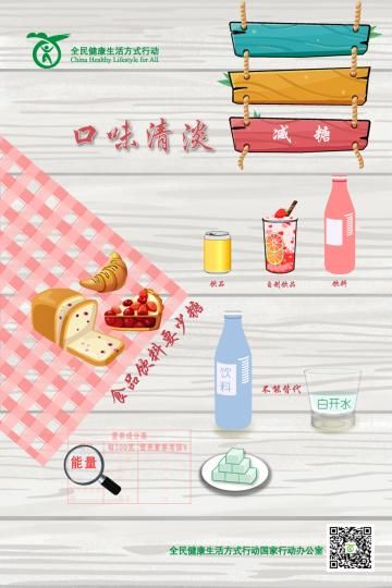 减糖：食品饮料要少糖 全民健康生活方式行动国家行动办公室 供图