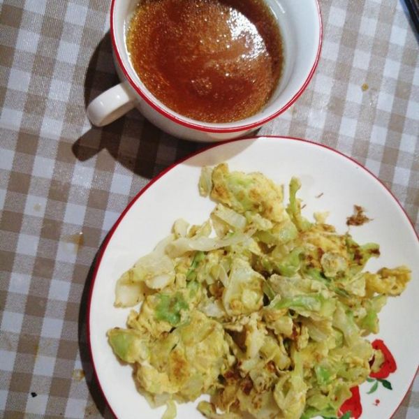 减脂低卡 卷心菜鸡蛋的做法