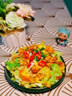 减脂菜谱｜低卡巨好吃包心菜炒鸡蛋，好吃的家常菜的做法 步骤6
