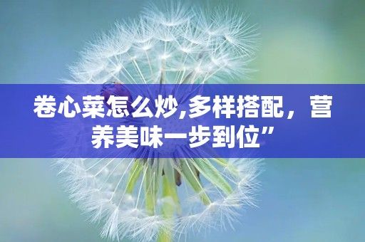 卷心菜怎么炒,多樣搭配，營養(yǎng)美味一步到位”