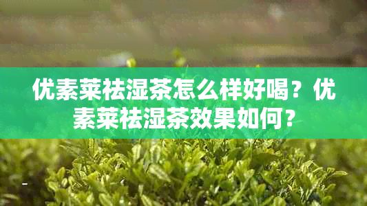 优素莱祛湿茶怎么样好喝？优素莱祛湿茶效果如何？