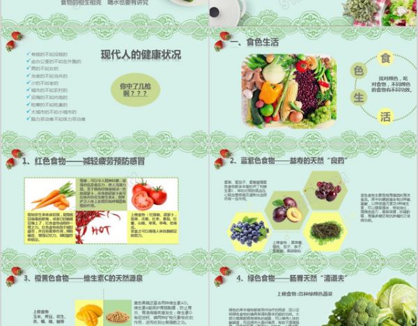 健康飲食知識營養(yǎng)美食搭配科普講座美食ppt模板
