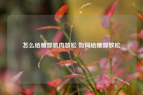 怎么给腰部肌肉放松 如何给腰部放松