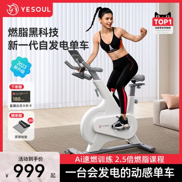 YESOUL野小兽自发电动感单车家用运动健身室内减肥器材静音Power