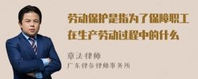 勞動(dòng)保護(hù)是指為了保障職工在生產(chǎn)勞動(dòng)過程中的什么