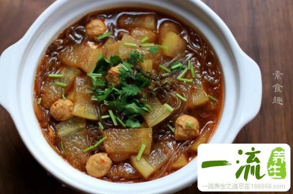 素食菜谱家常菜做法大全 辣味素丸子粉条冬瓜