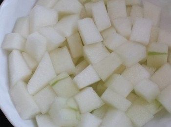step3: 燒熱一鍋水，隔水蒸冬瓜粒15分鐘。