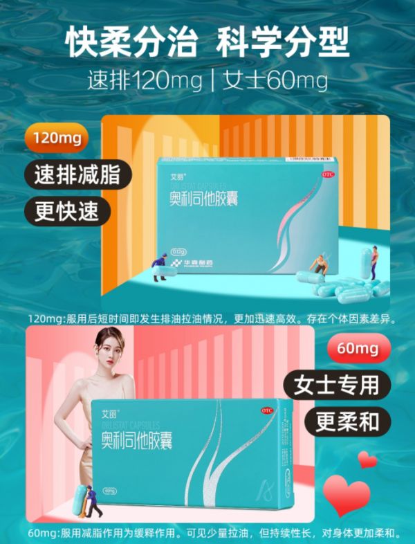 艾丽 奥利司他减脂排油胶囊 120mg*21粒装42元包邮（双重优惠）