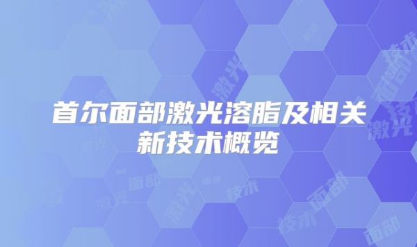 首尔面部激光溶脂及相关新技术概览