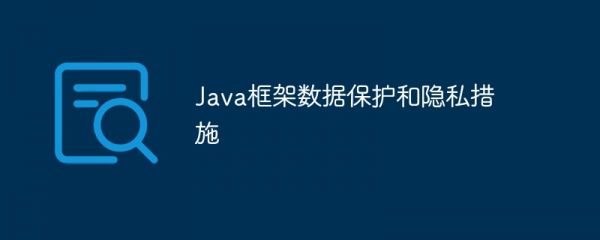 Java框架數(shù)據(jù)保護(hù)和隱私措施