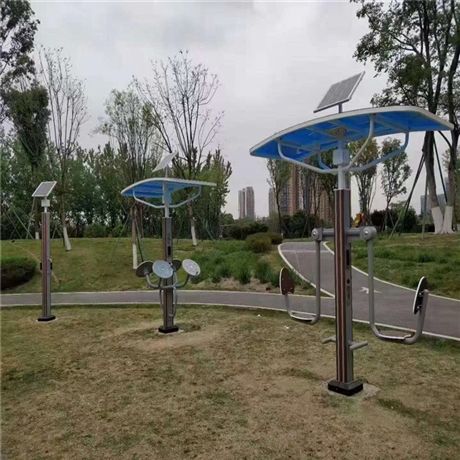  语音播报智能健身器材 健身驿站四角亭 太阳能照明运动器材