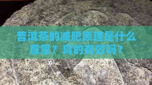 普洱茶的減肥原理是什么意思？真的有效嗎？