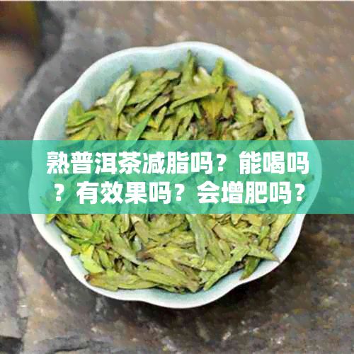 熟普洱茶減脂嗎？能喝嗎？有效果嗎？會增肥嗎？