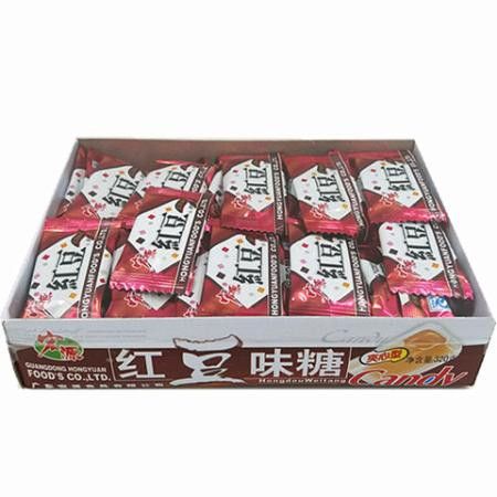 宏源奶糖绿茶糖红豆糖香芋糖巧克力味软糖果零食批发320克/盒80个