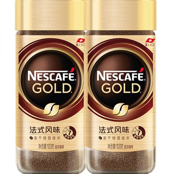 【進口】雀巢咖啡金牌凍干黑咖啡瑞士進口速溶咖啡100g*2瓶 156.9元