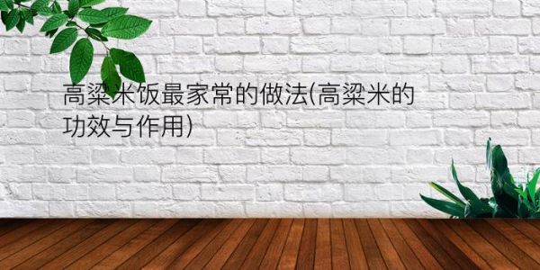 高粱米饭最家常的做法(高粱米的功效与作用)