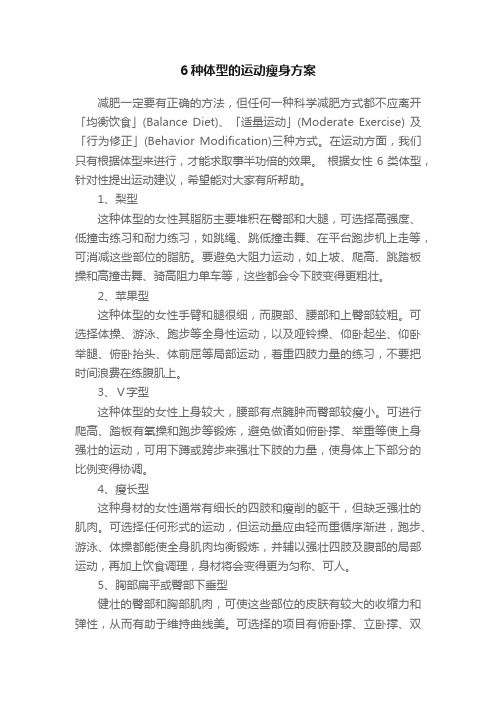 6种体型的运动瘦身方案