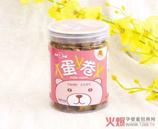 艾比小熊蛋卷 天然汁液原料香酥脆口