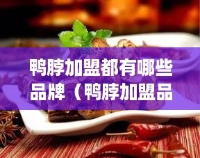 鴨脖加盟都有哪些品牌（鴨脖加盟品牌推薦）