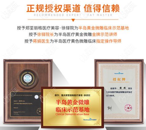 重慶鄭荃麗格是黃金微雕臨床示范基地