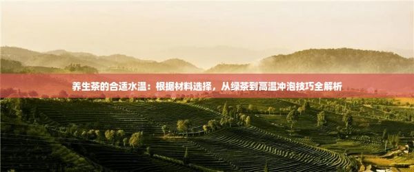養(yǎng)生茶的合適水溫：根據(jù)材料選擇，從綠茶到高溫沖泡技巧全解析