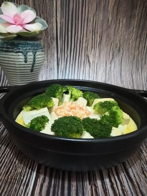 減肥餐西蘭花蝦仁豆腐蒸蛋的做法 步驟4