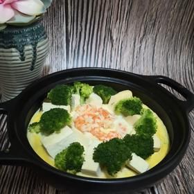 減肥餐西蘭花蝦仁豆腐蒸蛋