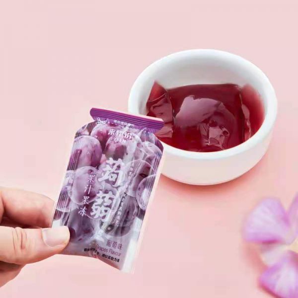 專區(qū) 來(lái)伊份0脂低鈉蒟蒻葡萄味果汁120g果凍