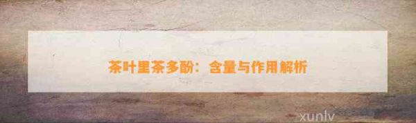 茶叶里茶多酚：含量与作用解析