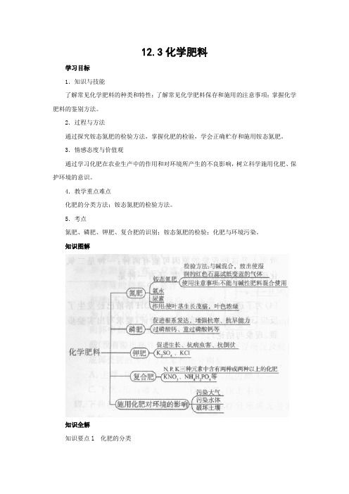 北京版化学九年级下册《化学肥料》教案2
