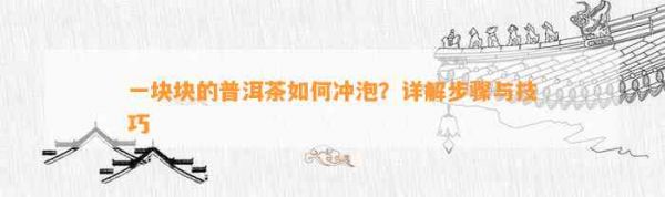 一块块的普洱茶如何冲泡？详解步骤与技巧