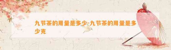 九节茶的用量是多少-九节茶的用量是多少克
