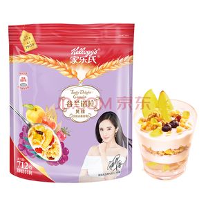 家乐氏 Kellogg’s杨幂同款 水果麦片 谷兰诺拉 黄桃什锦谷物 即食谷物早餐 712g *3件154.7元（合51.57元/件）